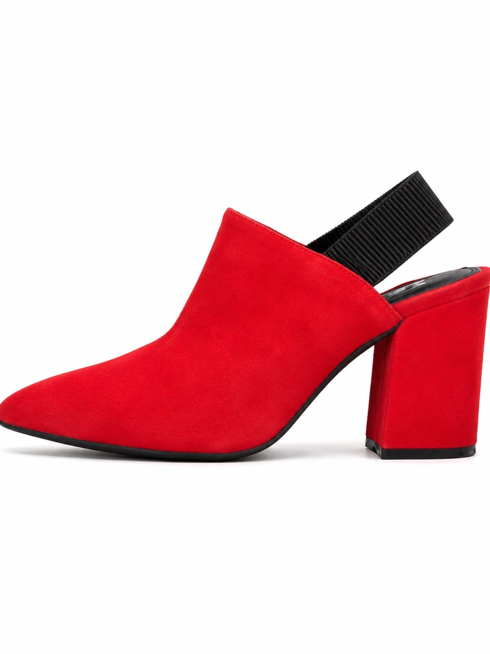 Gianni Bini Red Suede Pointed Slingback Mules - Picture 2 of 3